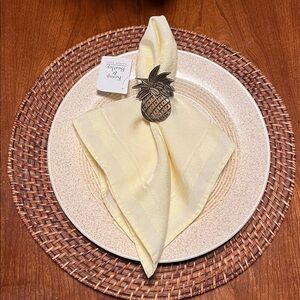 Kemp & Beatley Pineapple Napkin Rings set of 6 New with tags